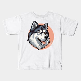 Siberian Husky Dog Breed Cursive Graphic Kids T-Shirt